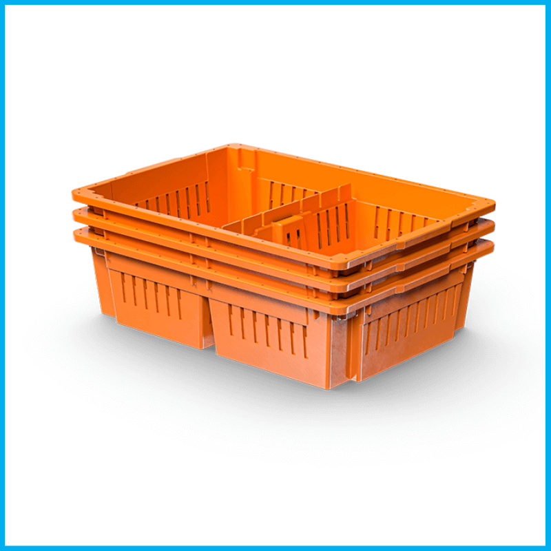 Chick Box 2 Compartment, mnaplastic, Three Rack, MNA Plastic Industry: Plastic Solutions for Poultry, Baskets & Bins, Poultry equipment manufacturers, Poultry products, shell, crate, tray.
