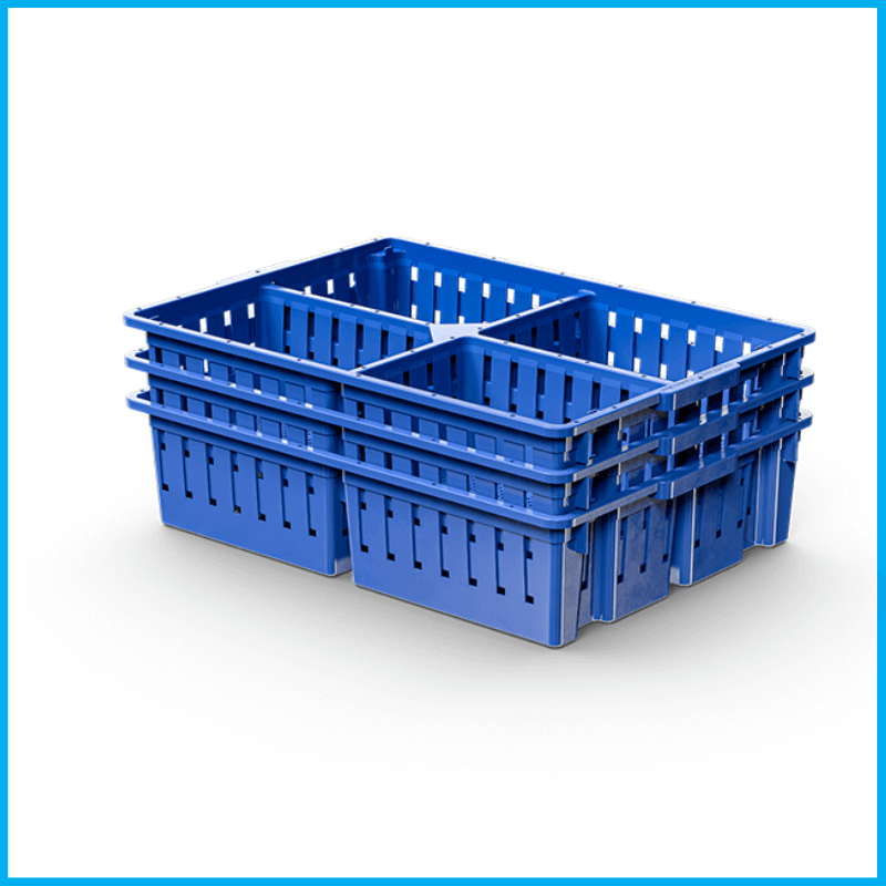 Chick Box 4 Compartment, mnaplastic, Single Rack, MNA Plastic Industry: Plastic Solutions for Poultry, Baskets & Bins, Poultry equipment manufacturers, Poultry products, shell, crate, tray.